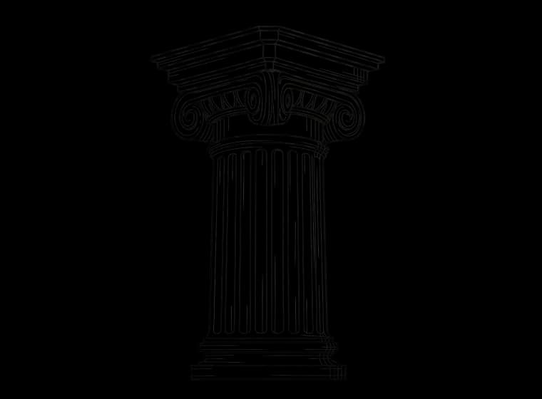 Engraved illustration of a classical column